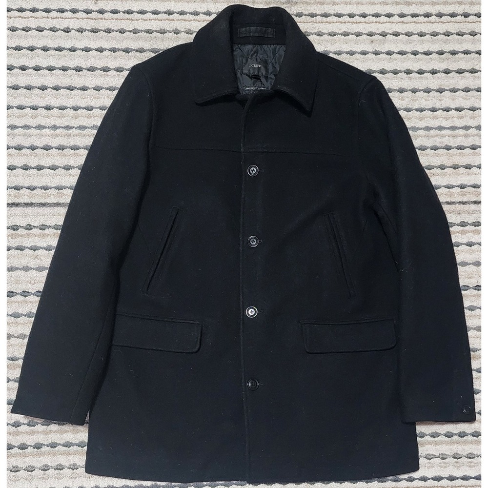 J.Crew Mens University Jacket Slim Fit Wool Blend Sz L Car Coat | Thinsulate